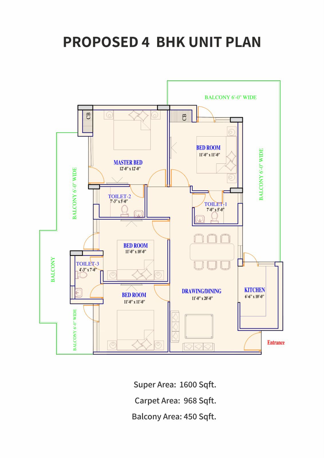4 bhk luxury apartments in Faridabad